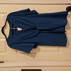 Short sleeve tie front blouse